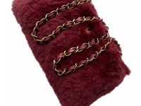 Chanel — сумка Lapin Fur Chain Shoulder Bag бордовая