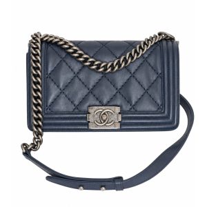 Chanel — сумка Boy синяя 25/14/10