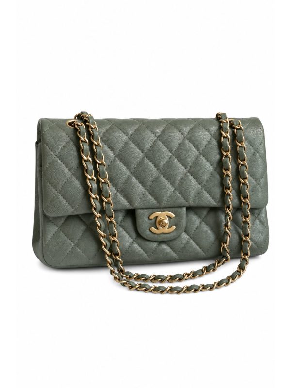 Chanel — сумка Classic Medium зеленая — фото 1