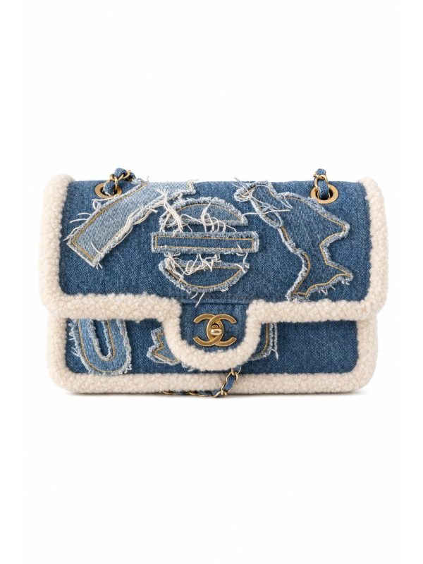 Chanel — сумка Paris-New York Hieroglyph Flap Bag синяя — фото 1